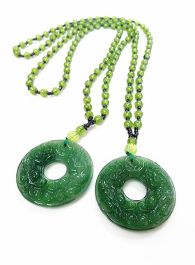 仿翡翠平安扣貔貅广东韩版毛衣链