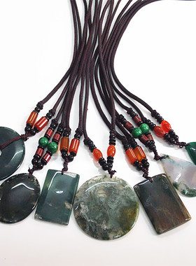 天然长款吊坠项链