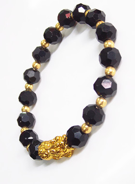 切面佛珠弹力男女款貔貅手链