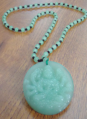 热销款玻璃仿玉石千手观音毛衣链