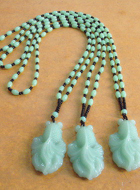 琉璃翡翠绿玉髓挂饰项链吊坠新品