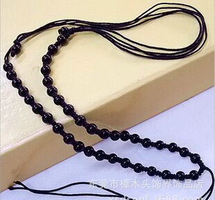 40颗5MM黑色珠黑线项链绳 满珠精品红绳 手工本命年项绳
