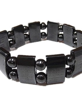 大号15mm半月磁手链 黑胆石手链 磁疗磁石磁铁磁胆手链
