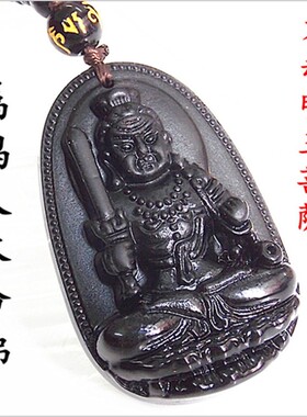 磨砂不动明王本命佛守护神毛衣链