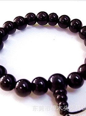 黑色葫芦头弹力串珠开运夸张手链