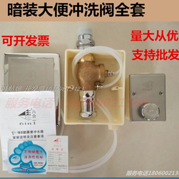 六合一入墙暗装脚踏阀脚踏明装蹲便冲洗器暗装式大便冲洗阀冲水器