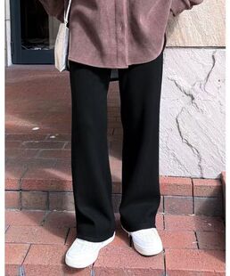 女微喇叭休闲裤 特价 松紧腰显瘦针织裤 日单加绒瘦瘦裤 垂坠 福利