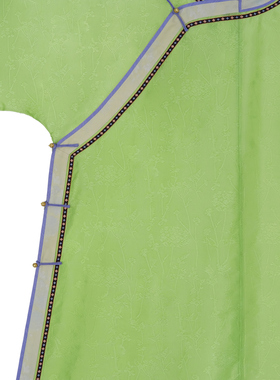 原创清代样式服装｜豆绿色旗装衬衣