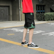 LMTNZD màu hè phù hợp với năm điểm quần short nam phiên bản Hàn Quốc của xu hướng màu tương phản lỏng xu hướng Quần mỏng thể thao đi biển mỏng - Quần Jogger