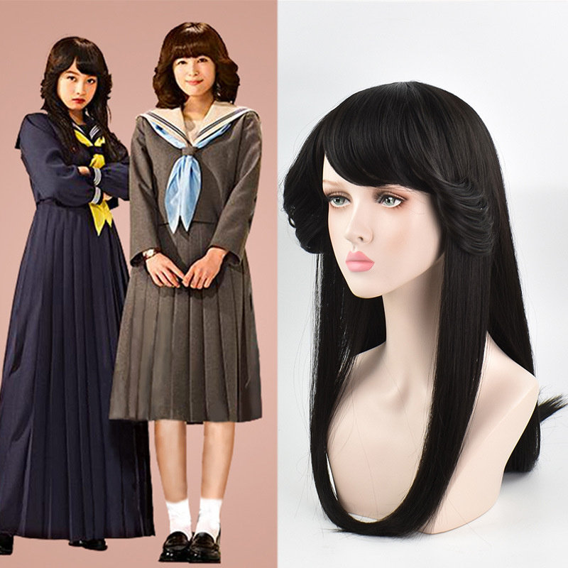 卡通我是大哥大早川京子长发梨花卷cosplay通用假发高温丝齐刘海