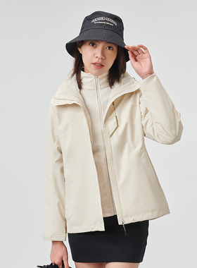 探路者冲锋衣男女22秋冬户外防风加绒保暖外套TAWWAK91201/92202