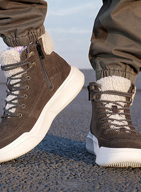 探路者冬靴女21秋冬户外防滑耐磨加绒保暖轻便徒步鞋TFDJ92796