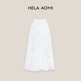 邱莹莹 HELAAOMI “大摆蛋糕裙”慵懒感蛋糕裙百搭薄款半身裙女夏