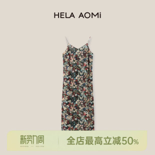100%桑蚕丝真丝乔其印花连衣裙 春雾藏花 邱莹莹HELA AOMI
