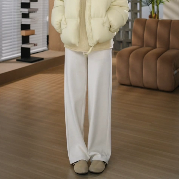 邱莹莹  “超厚奶奶裤”松紧腰宽松直筒显瘦休闲裤