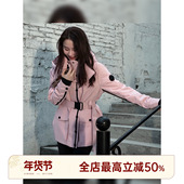 HELA AOMI 粉冲锋鹅 邱莹莹 90白鹅绒收腰工装 风羽绒服