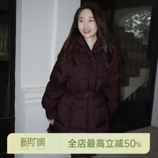 HELA 90白鸭绒收腰显瘦中长款 AOMI 小蛮腰 羽绒服 经典 邱莹莹