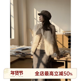 邱莹莹 HELA AOMI “末雪青丘”狐狸毛皮经典宽松叠穿马甲皮草