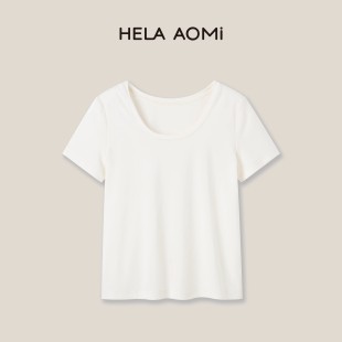 邱莹莹HELA 醋酸天丝T 67%莱赛尔 25%醋酸垂坠感T恤 AOMI