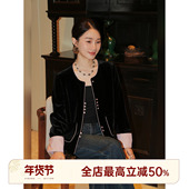 高级感中式 邱莹莹 圆领盘扣外套 国风丝绒 正反两穿 HELA AOMI