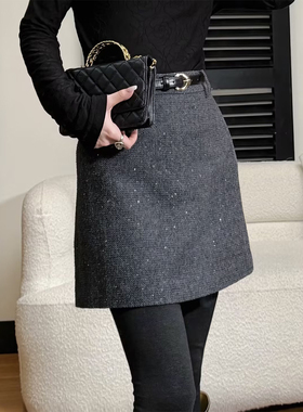 邱莹莹 HELA AOMI “繁星半裙”时髦闪闪气质百搭短款半身裙