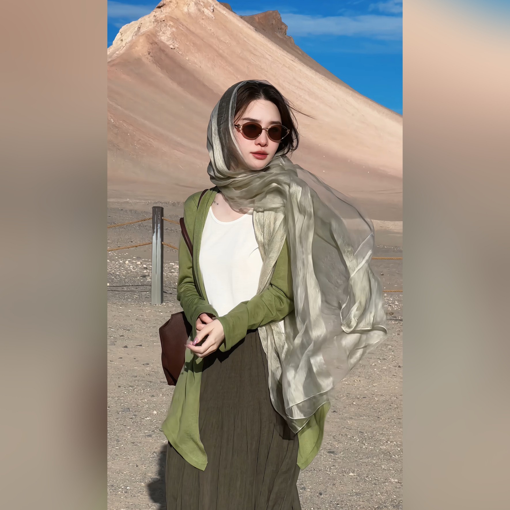 邱莹莹绵羊毛假两件开衫针织衫女图片