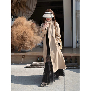 邱莹莹 HELAAOMI ”小禾原单“英伦风高智风简约系带长款外套