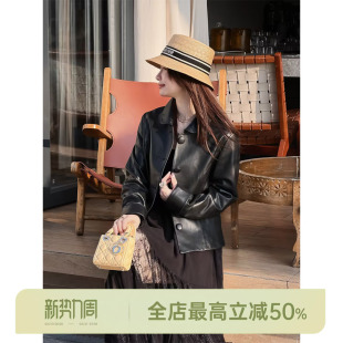 优雅减龄 意大利jin口绵羊皮 羊皮革皮衣 AOMI 邱莹莹HELA