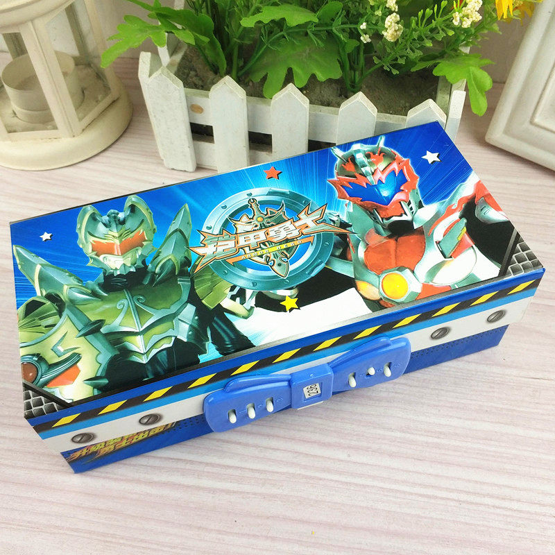 卡通大三层带密码锁文具盒男女小学生1-6年级创意可爱塑料铅笔盒