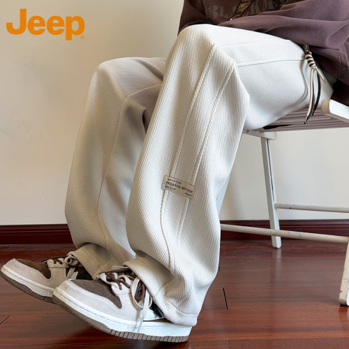 JEEP吉普宽松直筒华夫格卫裤男