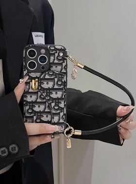 适用苹果17/16promax手机壳手提华为pura80潮牌荣耀500女oppofindx9潮牌小米17插卡vivoX200S斜挎mate80pro女