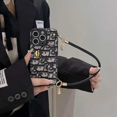 适用苹果17/16promax手机壳手提华为pura80潮牌荣耀500女oppofindx9潮牌小米17插卡vivoX200S斜挎mate80pro女