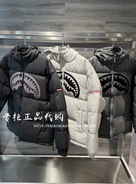 SprayGround鲨鱼专柜正品 2024冬款男女印花连帽羽绒服 W1041329
