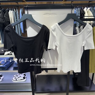 CK Jeans专柜正品 25春夏女士大圆领刺绣辣妹正肩短袖T恤 47AB210