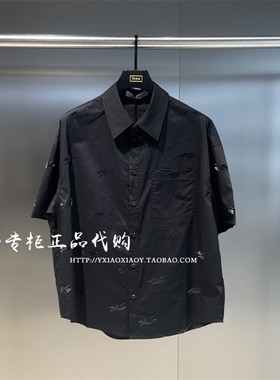 INXX专柜正品 2024夏款TOFOURTH男女满印宽松短袖衬衫 TFE204B074