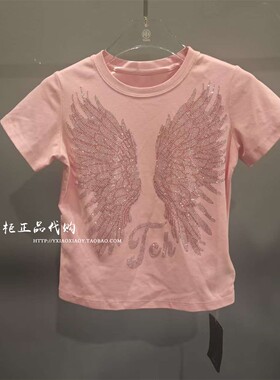 轻奢潮牌TCH专柜正品 2026夏女士烫钻纯棉圆领短袖T恤T78A10E1016