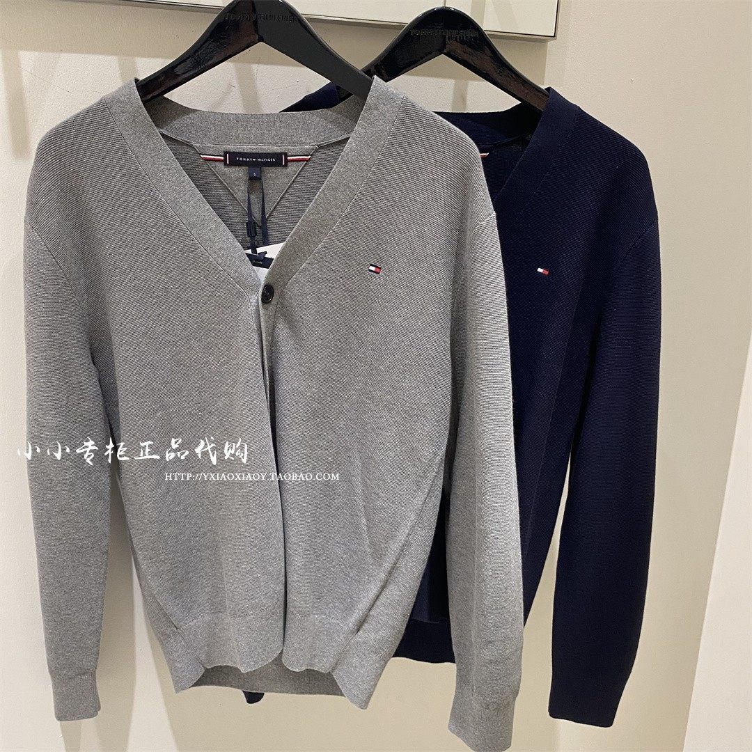 TOMMY专柜正品 2026春夏新款男士老钱风休闲纯棉针织外套 MW44047,男装,针织衫/毛衣,淘宝优惠券,粉丝福利购,淘宝优惠卷