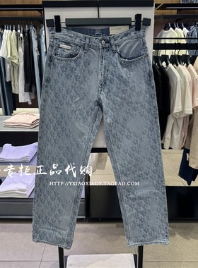 CK Jeans专柜正品 25早秋款男士复刻90系列满印直筒牛仔裤4RC721G