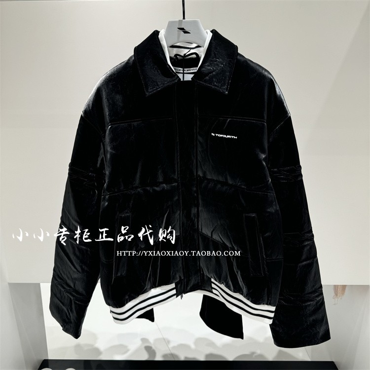 TOFOURTH皮质翻领羽绒服男女