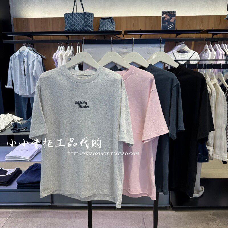 CK Jeans专柜正品 2026春夏新款男士纯棉刺绣宽松短袖T恤 4RG248G