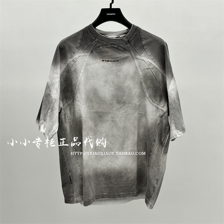 TOFOURTH拼接做脏短袖T恤
