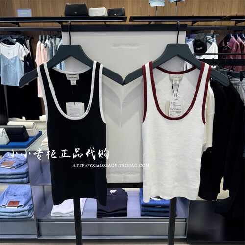 CKJeans专柜女大U领背心针织衫