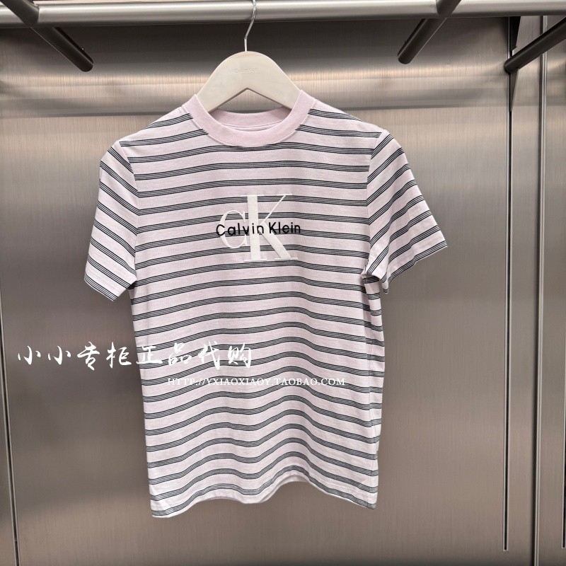 CKJeans大标条纹短袖T恤图片
