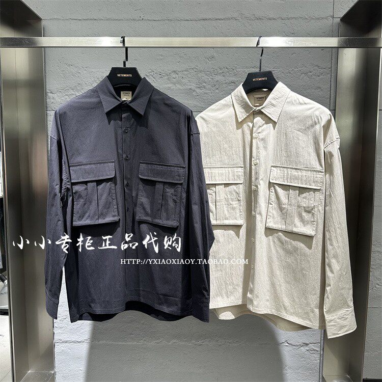 VETEMENTS印花宽松长袖衬衫图片