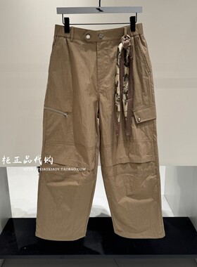INXX专柜正品 2026春款男女时尚工装带丝巾梭织休闲裤 XGG1230048