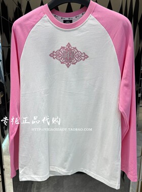 轻奢潮牌TCH专柜正品 2025秋款烫钻拼接插肩袖长袖T恤T75C08E9031