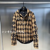 男女刺绣宽松格纹连帽棉衣棉服 INXX专柜正品 2023冬款 EAD416B170