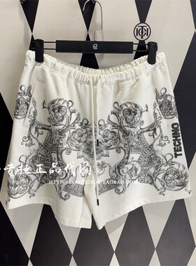 轻奢潮牌TCH专柜正品 2025春夏新款时尚烫钻针织短裤 T75B216025