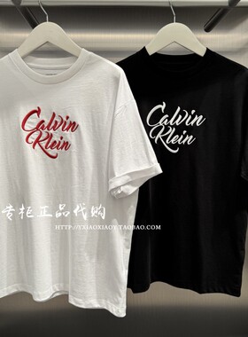 CK Jeans专柜正品 2025秋款男士通勤刺绣纯棉宽松短袖T恤 4RD801G