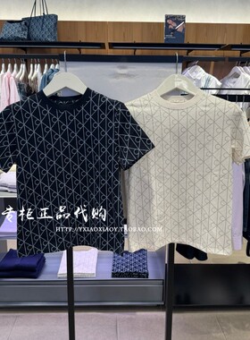 CK Jeans专柜正品 2026春夏新款女士字母满印显瘦短袖T恤 47G811G